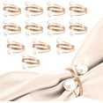 thumbnail image 1 of Juego de 12 Servilleteros de Perlas, Anillos para Servilletas Elegante, Aros para Servilletas de Tela, Servilleteros de Metal, Decoración de Mesas para Boda, Cumpleaños, Celebraciones, 1 of 4