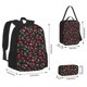 thumbnail image 2 of Easygdp Ripe Red Cherry Mochila para Niños y Niñas con Set de Caja de Almuerzo y Estuche para Lápices 3 en 1, Mochila Escolar Estampada para Adolescentes, 2 of 7