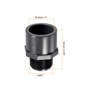 Uxcell Pipe Fitting 1/2NPT Male Thread 1/2 Socket Straight Connector, Gray 4 Pack, 1x1NPT 4