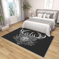 thumbnail image 4 of 2x3 Rug, Deer Door Mat, Gothic Deer Head Rug, Black and White Rugs for Entryway, Washable & Non Slip & Soft Low Pile Small Carpet, Indoor Doormat, Deer Home Decor & Gifts, 4 of 7