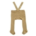 thumbnail image 2 of Newborn Baby Suspender Overall Pantyhose Solid Color High Waist Ribbed Knit Tights Infant Spring Autumn One-piece Leggings, 2 of 6