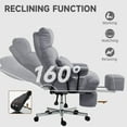 thumbnail image 5 of HOMCOM Large Overstuffed Office Chair, High Back Desk Chair with Lumbar Support, Footrest, Swivel Wheels, Reclining Computer Chair, Gray, 5 of 9