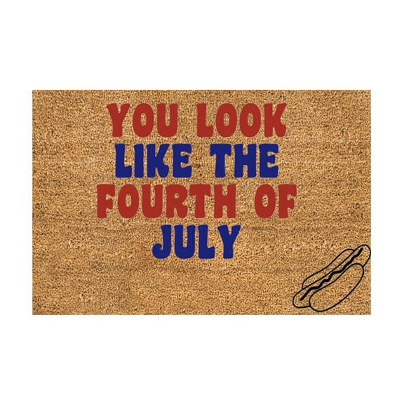 Door Mat Independence Day Doormat American Patriotic Coir Doormat with Heavy-Duty Patriotic Mat Front Porch Rugs for Home Entrance 4th of July Coir Mat 'You Look Like The Fouth of July'16x24 In
