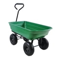 thumbnail image 3 of Tcbosik Garden Dump Cart with 10 inch Pneumatic Tire, Heavy Duty Wagon with Adjustable Handle and Metal Frame for Outdoor, 300 lbs Capacity, Grass Green, 3 of 10