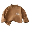 thumbnail image 3 of Falkdiz Girls Long Sleeve Shirts Soft Outdoor Tops Warm Basic Winter Casual Crew Neck Pullover for Girls Cute Graphic , Brown , Size: 12-13 Years, 3 of 6