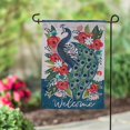 thumbnail image 5 of Evergreen Floral Peacock Garden Linen Flag 12.5 x 18 Inches Indoor Outdoor Decor, 5 of 6