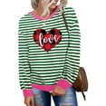 thumbnail image 6 of ICHUANYI Womens Striped Heart Print Oversized Sweatshirt Color Block Crew Neck Long Sleeve Casual Loose Pullover Top Sweatshirts, 6 of 6