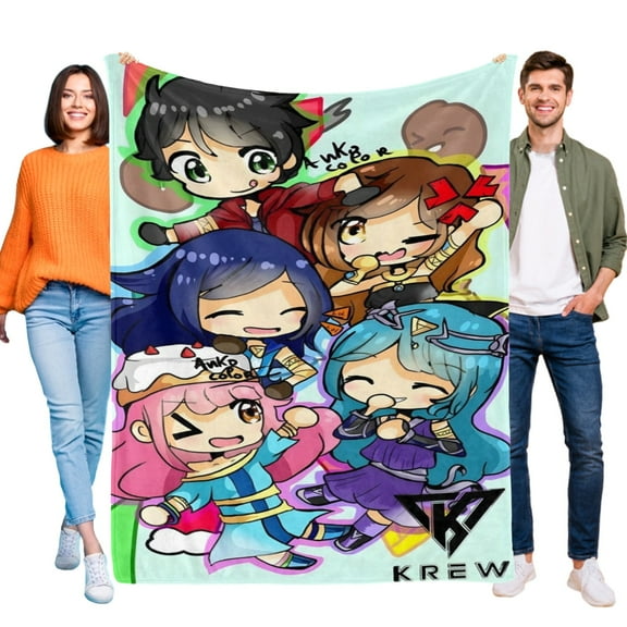 Funneh Krew Flannel Blanket Fun and Cozy Throw Blanket Perfect for Bedroom Playroom or Travel Ideal Gift for Boys and Girls 30"x40"