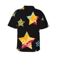 thumbnail image 3 of Colorful Star Backdrop Hawaiian Shirts For Men, Summer Short-Sleeve Relaxed-Fit Button-Down Shirts Medium, 3 of 9
