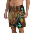 thumbnail image 2 of Bixox Men's Vintage Butterfly Green printing Casual Classic Fit Short Summer Beach Shorts, 2 of 6