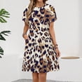 thumbnail image 2 of Animal Print, Leopard Texture Sundress Short Sleeve Dress Summer Women Clothes Dress for Women Dresses, 2 of 7