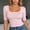 Light Pink, variant on Womens U-Neck Slim Fit Half Sleeve T-Shirt Soft Stretchy Basic Top Solid Color Summer Tee Tight Fit Undershirt
