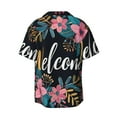 thumbnail image 6 of Lsque Floral Welcome Sign print Men's Cuban Collar Short Sleeve Shirt Summer Beachwear Casual Button Down Fashionable Vacation Leisure Shirt-3X-Large, 6 of 7