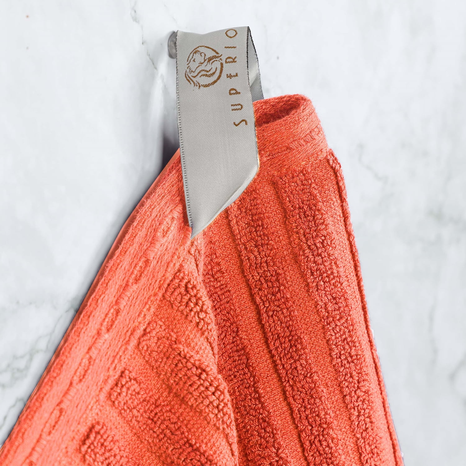 Superior Ribbed Cotton 6-Piece Coral Bath Sheet/ Hand Towel Set