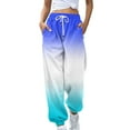 thumbnail image 2 of CFLVAEK Plus Size Womens Sweatpants Fashion Gradient Print Sweatpant Casual Drawstring High Waisted Joggers Pants with Pockets Cinch Bottom Workout Hiking Pants Blue XXXL, 2 of 5