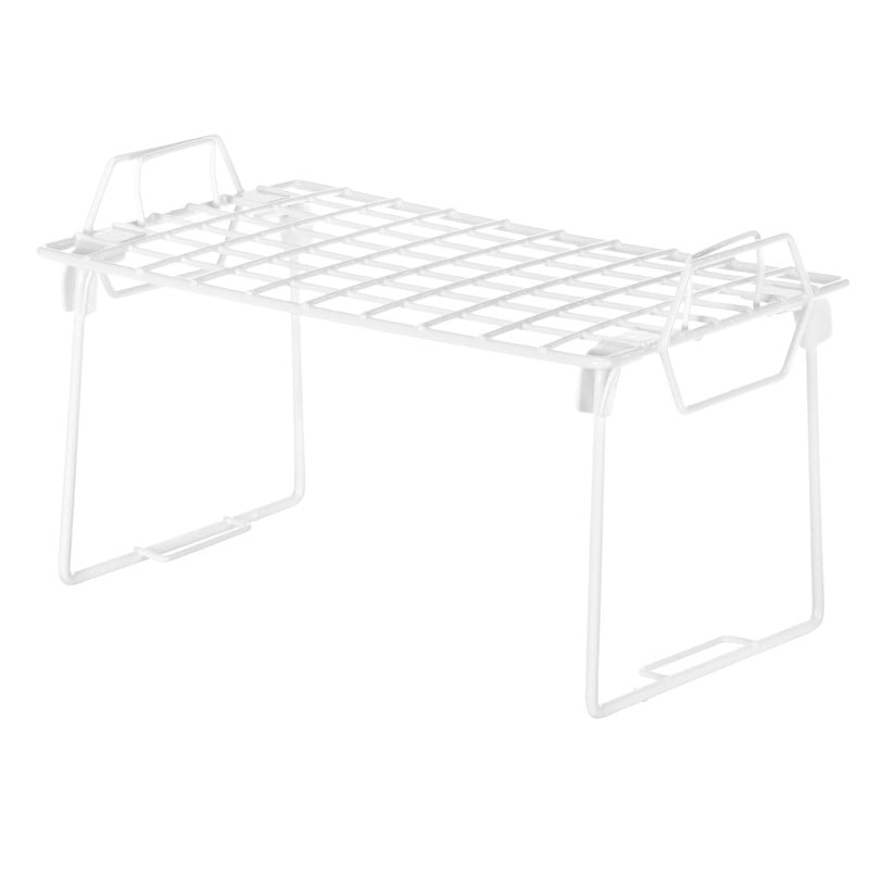 Whitmor White Grid Stacking Shelves Small Wire Cabinet Organizer 6-Pack