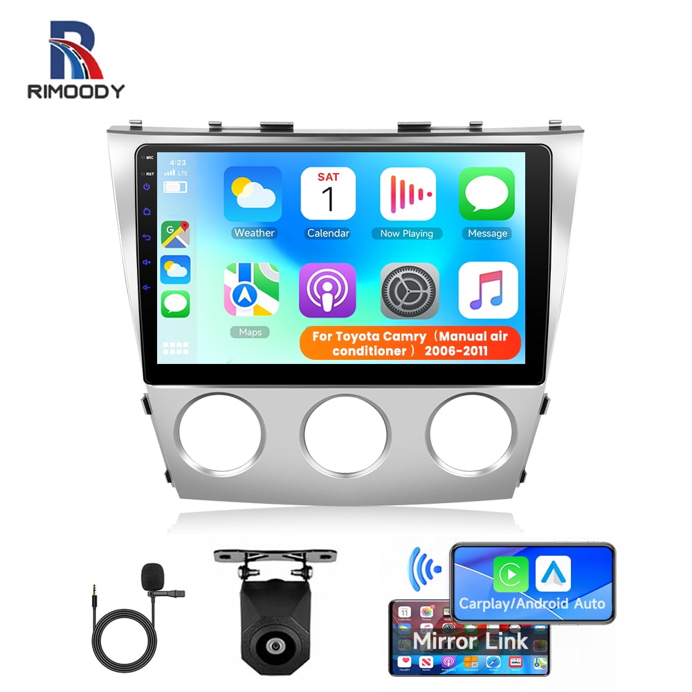 Rimoody Car Stereo Radio for Toyota Camry 2006-2011 (Manual air conditioner ), 10.1'' Touch Screen with Wireless Carplay&Android Auto/Bluetooth/DSP/Vi-Link+Backup Camera