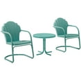 thumbnail image 1 of Crosley Furniture Tulipe Ensemble de Conversation pour Patio en Métal Rond de 22 Pouces, 3 Pcs, Bleu, 1 of 7