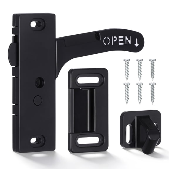 SEWOART Camper Door Handle 1Set Rv Screen Door Latch Black Plastic for Travel