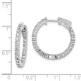 thumbnail image 2 of FJC Finejewelers 925 Sterling Silver Rhodium Plated CZ In and Out Round Hoop Earrings 22 x 23 mm, 2 of 6