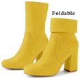 thumbnail image 2 of Botines Elásticos Plegable Talón De Bloque Para Mujeres Amarillo 36, 2 of 6