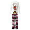 thumbnail image 2 of Fiomva Matching Family Pajamas Sets Christmas PJ's Letter Print Top and Plaid Pants Jammies Sleepwear, 2 of 10