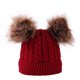 thumbnail image 3 of Spot doble bola giro bebé tejido sombrero lote otoño e invierno cubierta térmica cabeza niños sombrero, 3 of 5