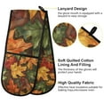 thumbnail image 2 of Yayeee Double Oven Mitt Kitchen Heat Resistant Baking 35" x7" Quilted Glove, Colorful Autumn Leaves, 2 of 6
