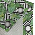 thumbnail image 4 of Ambesonne Tree Grommet Curtain, Macro Palm Tree Leaves, 50" x 84", Hunter Green Black White, 4 of 6