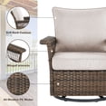 thumbnail image 6 of POCASSY Powder-Coated-Steel Swivel Patio Chair with Cushions, Beige, 6 of 7