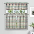 thumbnail image 2 of Boho Kitchen Curtains for Windows – Rustic Tribal Floral Print Cafe Curtains, Vintage Bohemian Geometric Panels for Home Décor, 2 of 6