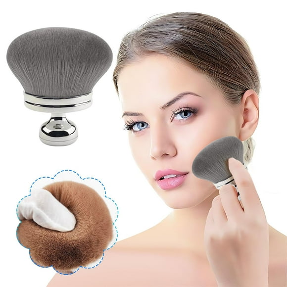 Brocha de maquillaje extragrande con cerdas suaves | Cabezal ovalado grande de 74mm para rostro, cuerpo, piernas, mejillas, difuminado | Aplicador de autobronceador | Aplicación sin rayas de polvo
