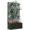 thumbnail image 2 of Outsunny Metal Raised Garden Bed with Trellis, Freestanding or Wall Mounted Raised Flower Bed with Privacy Panel for Garden, Patio, Balcony, 2 of 9