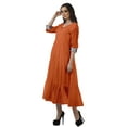 thumbnail image 4 of Moomaya Robes d'Été Unies Femmes Robe à Manches Longues Longues Robes, 4 of 6