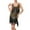 Gold, variant on Women's 1920S Gatsby Dress V Neck Sequin Bead Fringed Hem Flapper Dress Beige L
