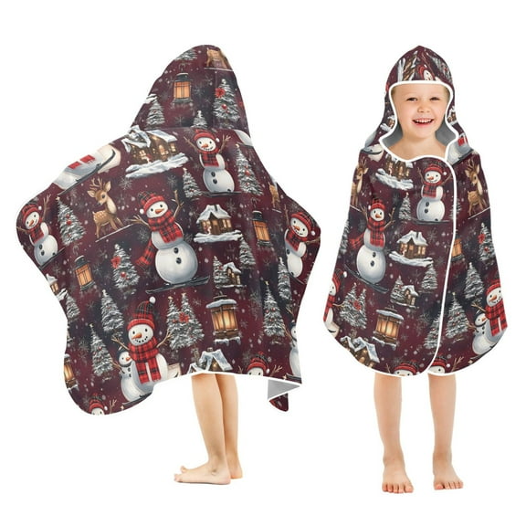 joogoo Christmas Santa Seamless Kids Hooded Beach Towel Baby Bath Towel 23.5"x50"