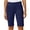 Navy, variant on Qiopertar Women's Stretch Waist Bermuda Shorts with Pockets Casual Hiking Travel Pull-On Elastic Waistband Summer Comfy Solid Twill Shorts, Gray S
