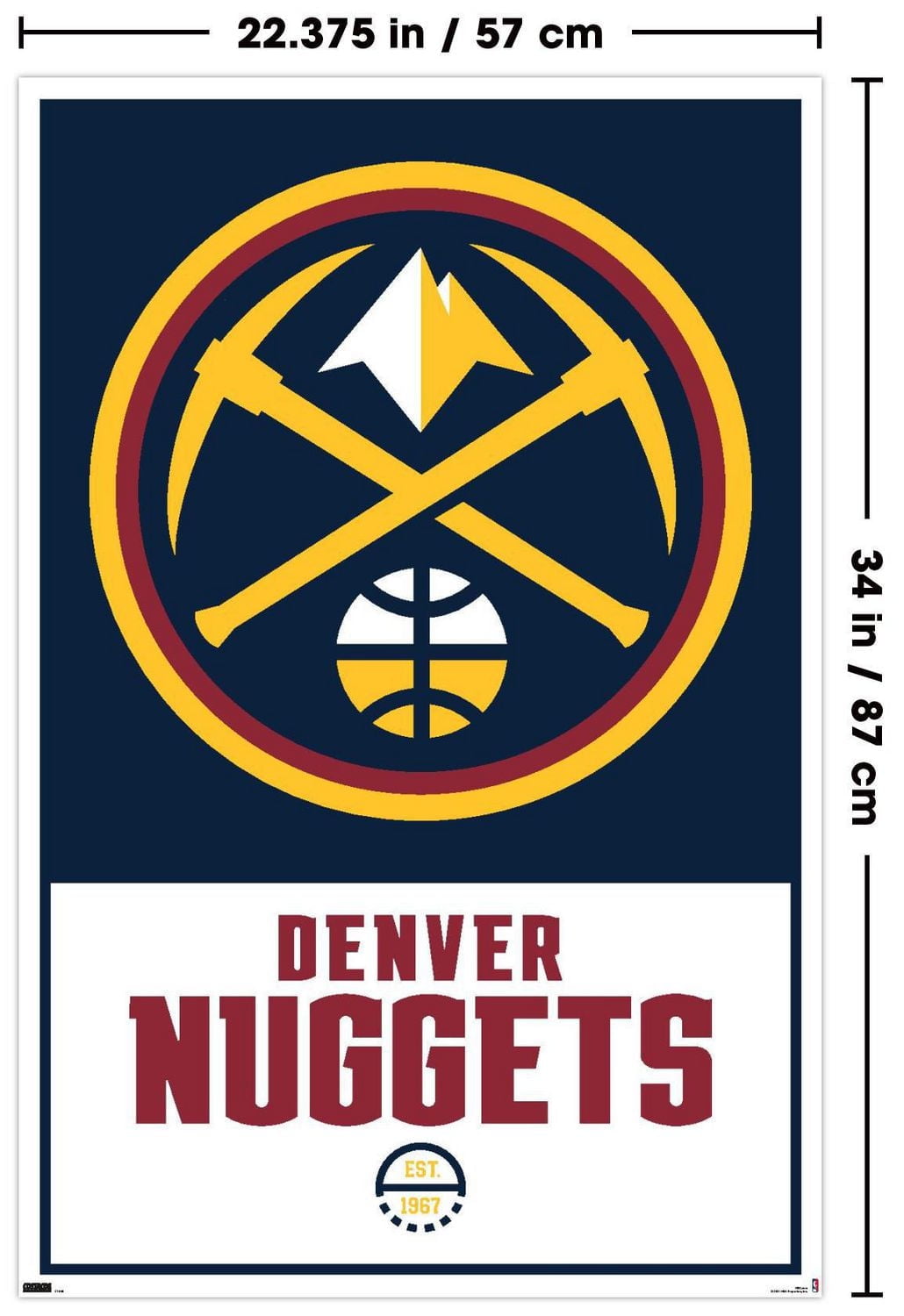 NBA Denver Nuggets - Logo 21 Wall Poster, 22.375" x 34"