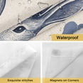 thumbnail image 4 of Easter Rabbits No Hooks Shower Curtain with Snap-in Liner Cute Blue Bunny Watercolor Boho Floral Leaf Linen Texture Shower Curtains for Bathroom, Waterproof, Easy Install, Washable 36"x78", 4 of 9