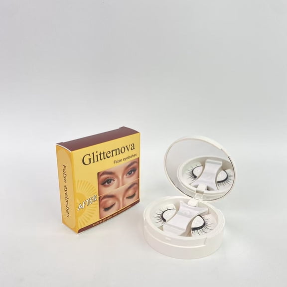 Glitternova  False eyelashes,Magnetic Eyelashes 1 Pair Reusable Magnetic Eyelashes with Applicator No Glue Needed Eyelashes Cat Eye Natural Look Lash Clusters Kit Easy to Wear and Remove(B05)