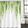 thumbnail image 2 of Green Shower Curtain, Waterproof Shower Curtains for Bathroom, Summer Botanical Leaves Watercolor Washable Fabric Bathtub Curtain Set Bath Decor with 12 Hooks 72"x78", 2 of 8