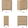 thumbnail image 7 of Fluted Sideboard Buffet Cabinet with Storage, Credenza Accent Cabinet for Living Room Entryway Dining Room, Console Table with Adjustable Shelves & Solid Wood Legs, Natural Oak, 7 of 7