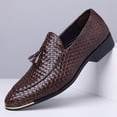 thumbnail image 5 of Full Woven Tassel Slip-On Loafer Formal Dress Shoes, 5 of 6