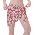thumbnail image 2 of Wukai Red Hawthorn Women’s Short Sarongs Beach Wrap Bikini Bottom Short Skirt Chiffon Scarf for Swimwear, 2 of 4
