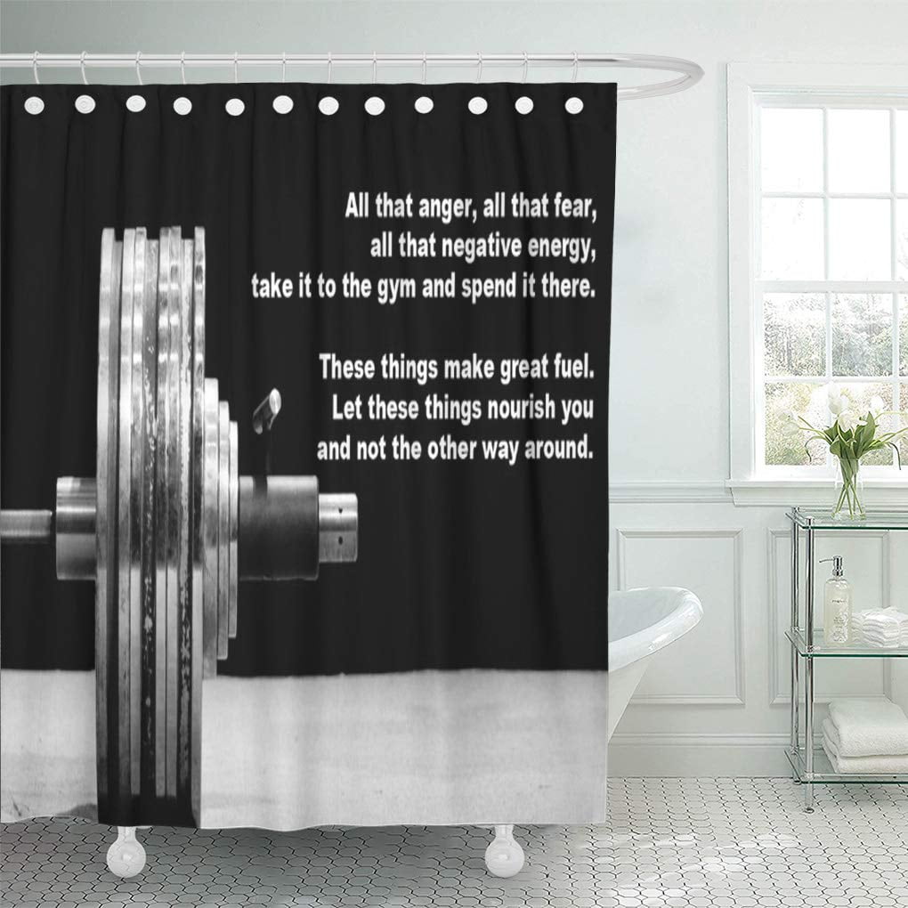 CYNLON Motivational Body Building Gym Sayings Words Bathroom Decor Bath