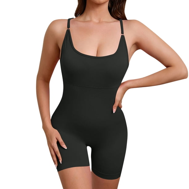 Ropa de Verano de Mujer Monos Sólidos Pantalones Cortos Deportivos Body Shaper Poliéster Longitud Regular Estilo Sexy