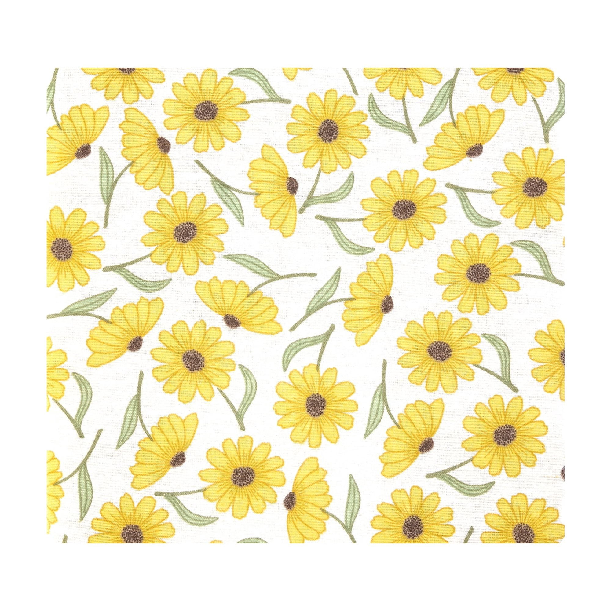 Hudson Baby Girl Cotton Polyester Flannel Receiving Blankets 4-Pack, Yellow Daisy, One Size