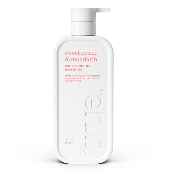 True Sweet Peach & Mandarin Moisturizing Shampoo -  Moisturizing and Hydrating Formula for Women & Men, 16.4 fl oz