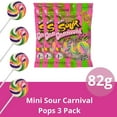 thumbnail image 3 of Mini Sour Carnival Lollipops, Carnival Candy, 7 Count per Bag, Pack of 3, 2.9 Ounces per Bag, 3 of 5