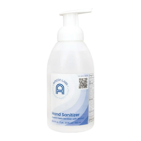Amcon Fragrance-Free Foam Hand Sanitizer, 18.6 fl oz Bottle